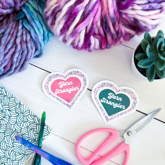 Yarn Strangler Knit, Premium Vinyl Sticker, Knitter Funny, Knitting Gift, Sassy Knitter Crocheter Humour