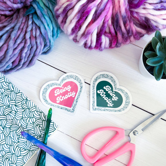 Being Knotty Knot, Premium Vinyl Sticker, Crochet Funny, Crocheting Gift, Sassy Knitter Crocheter Humour