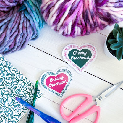 Cheeky Crocheter, Premium Vinyl Sticker, Crochet Funny, Crocheting Gift, Sassy Knitter Crocheter Humour