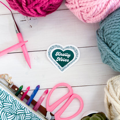 Knotty Notes Knot Premium Vinyl Sticker, Crochet Funny, Crocheting Gift, Sassy Knitter Crocheter Humour