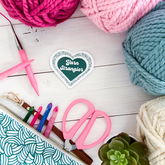 Yarn Strangler Knot, Premium Vinyl Sticker, Crochet Funny, Crocheting Gift, Sassy Knitter Crocheter Humour
