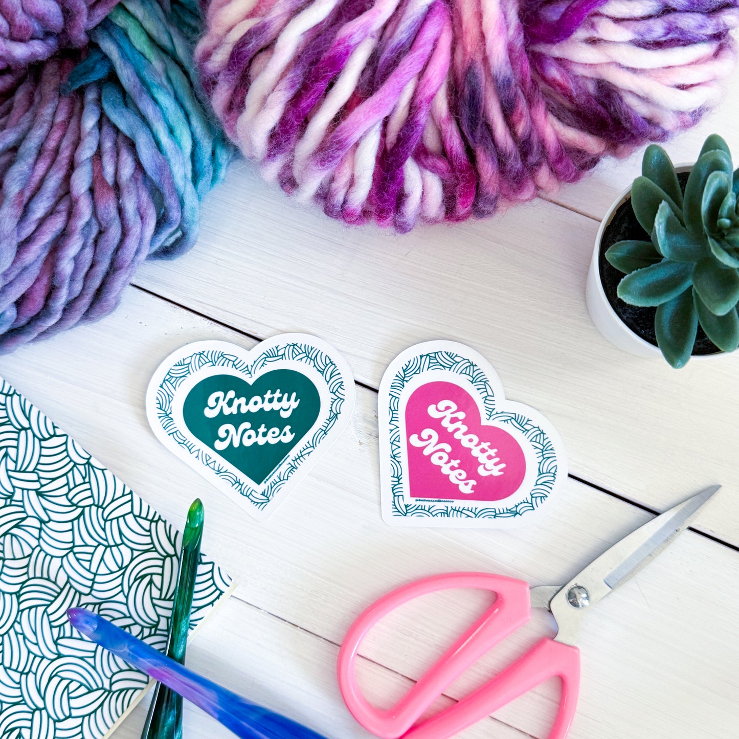 Knotty Notes Knot Premium Vinyl Sticker, Crochet Funny, Crocheting Gift, Sassy Knitter Crocheter Humour