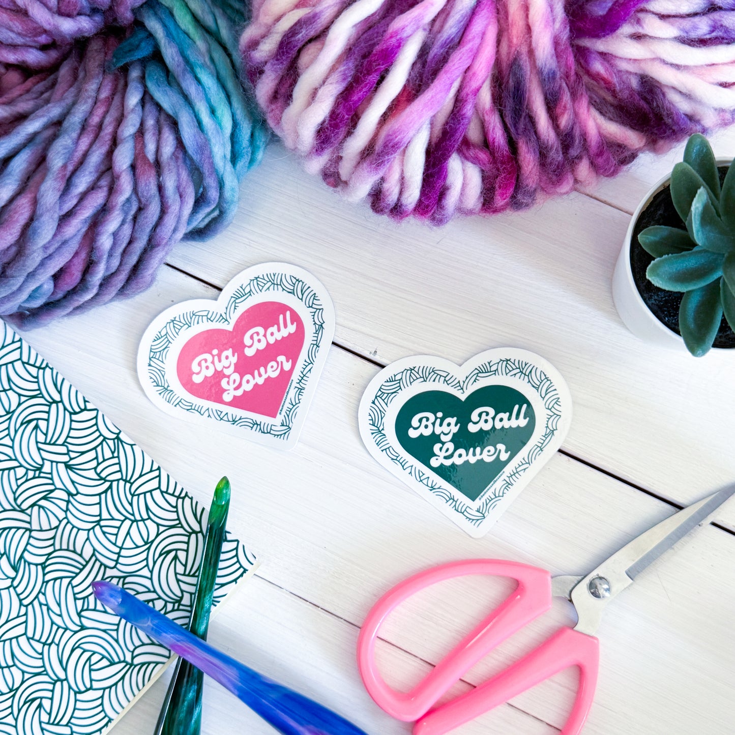 Big Ball Lover Knot, Premium Vinyl Sticker, Crochet Funny, Crocheting Gift, Sassy Knitter Crocheter Humour