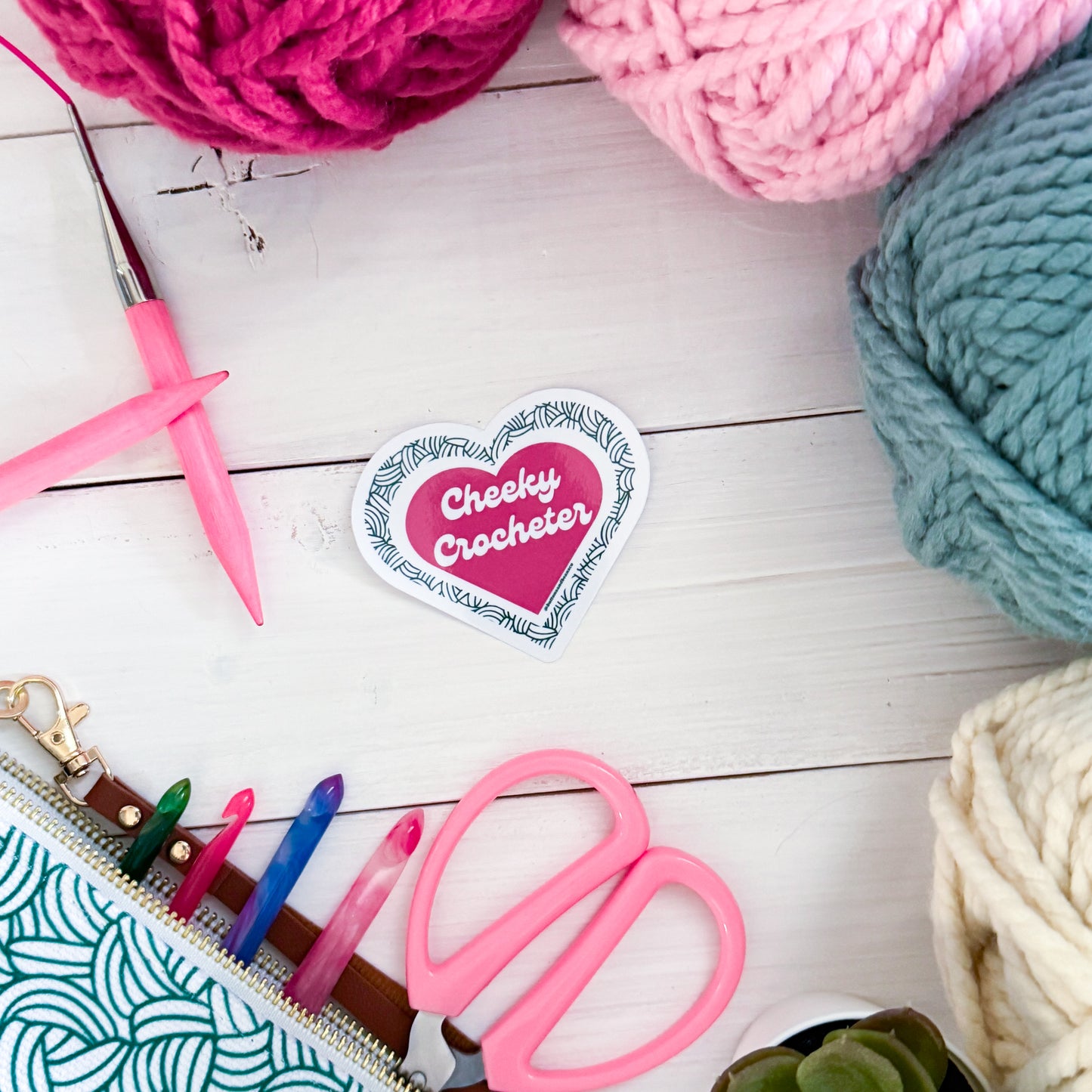Cheeky Crocheter, Premium Vinyl Sticker, Crochet Funny, Crocheting Gift, Sassy Knitter Crocheter Humour