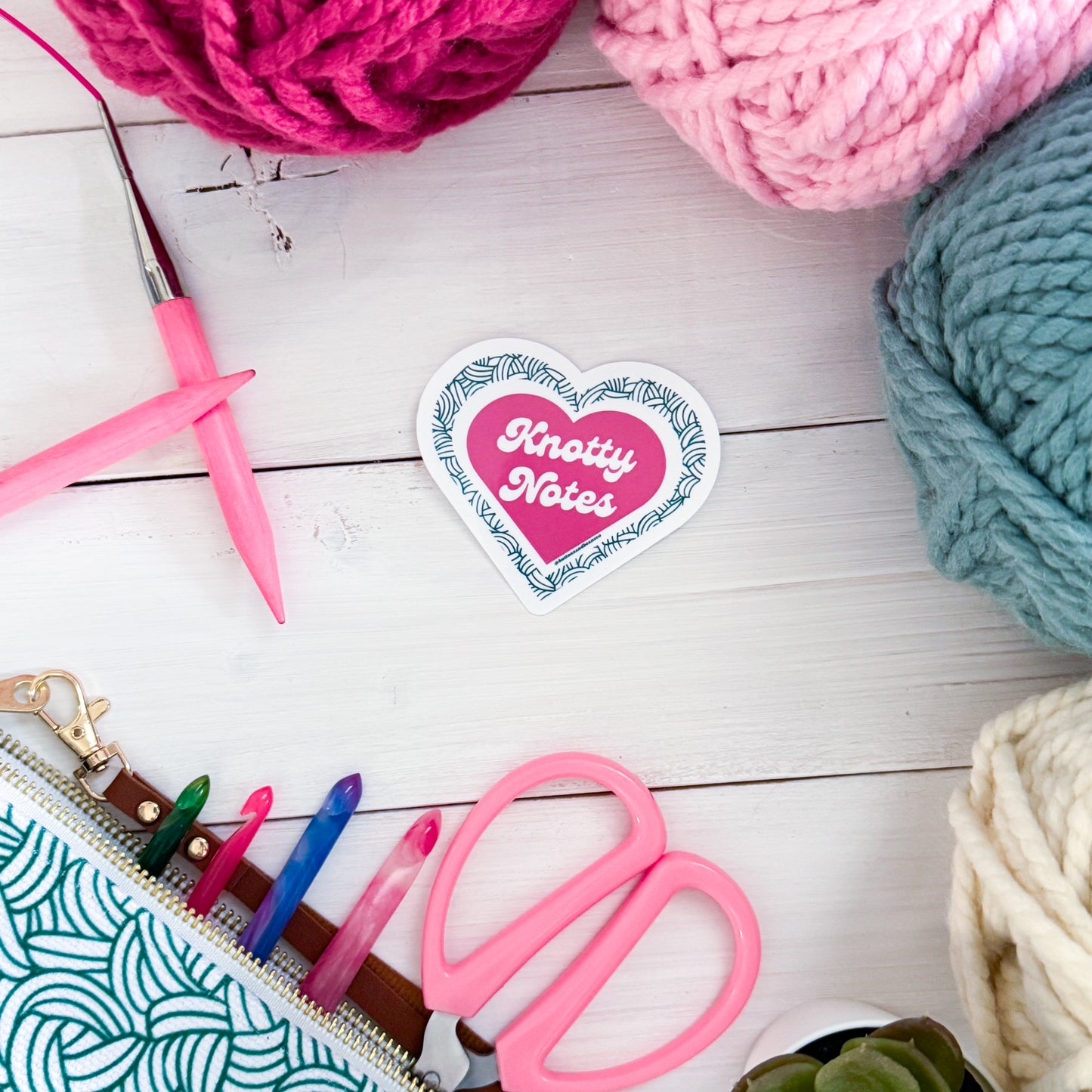 Knotty Notes Knot Premium Vinyl Sticker, Crochet Funny, Crocheting Gift, Sassy Knitter Crocheter Humour