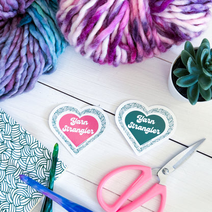 Yarn Strangler Knot, Premium Vinyl Sticker, Crochet Funny, Crocheting Gift, Sassy Knitter Crocheter Humour
