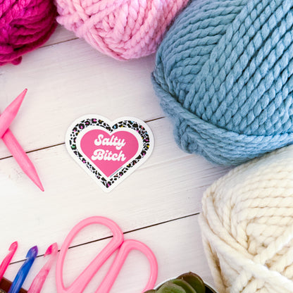 Salty B!tch Heart Premium Vinyl Sticker, mom Funny, Punny Lover Gift, Sassy Humour