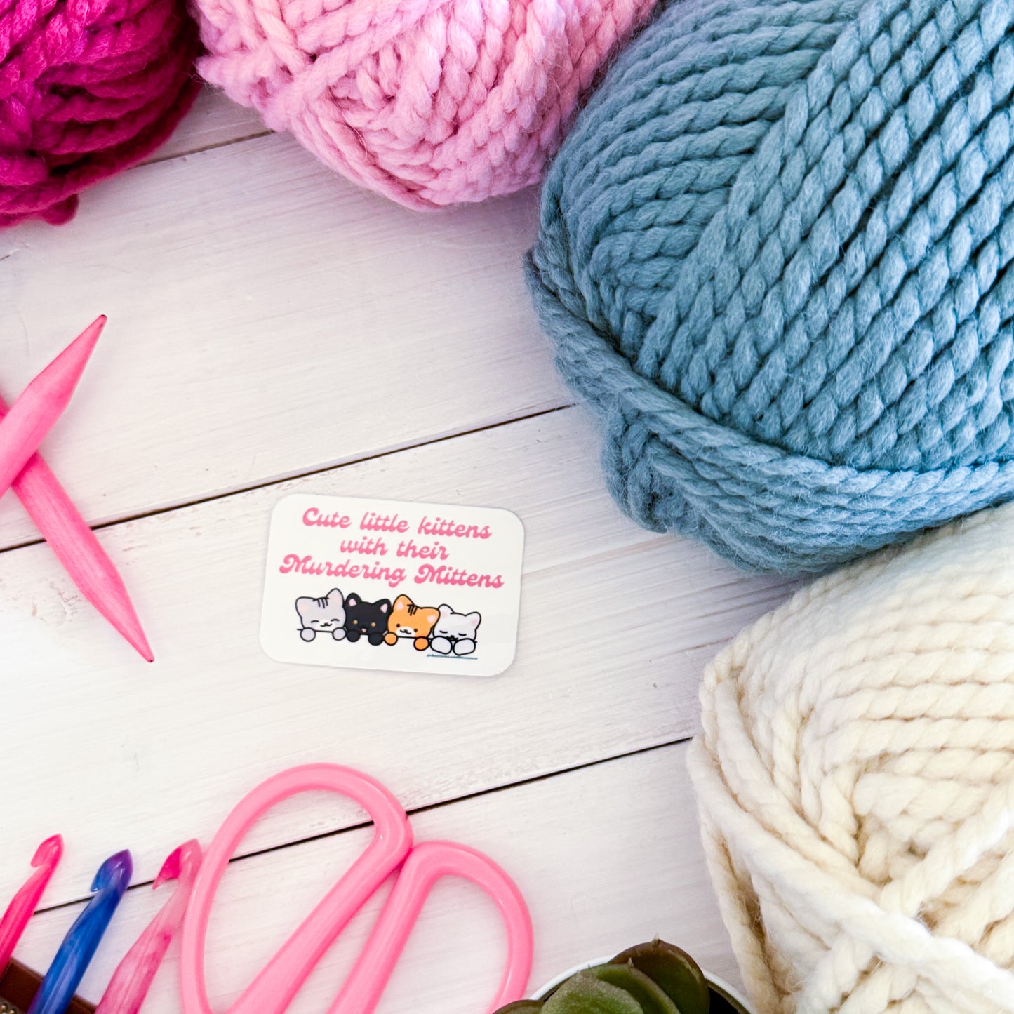 Murder Mittens! Sassy Pets Premium Vinyl Sticker, Punny animal Lover Gift, Sassy Humour