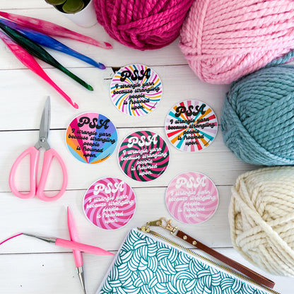 PSA Swirls Premium Vinyl Sticker, Crochet Funny, Crocheting Gift, Sassy Knitter Crocheter Humour