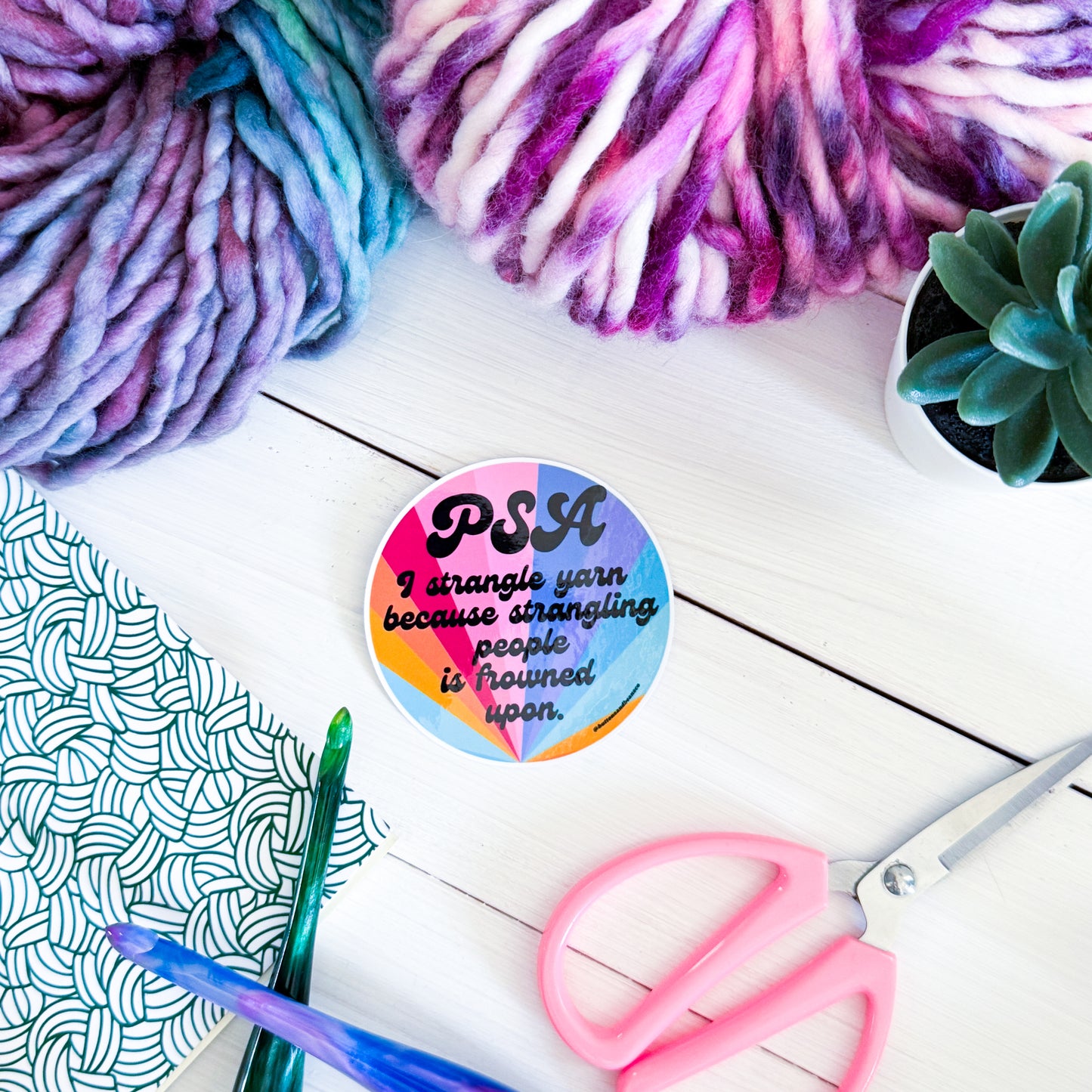 PSA Swirls Premium Vinyl Sticker, Crochet Funny, Crocheting Gift, Sassy Knitter Crocheter Humour
