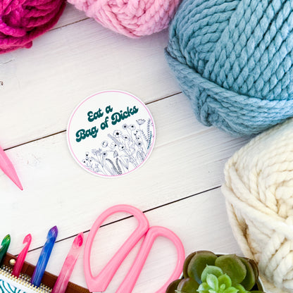 Eat A Bag of D!cks Flowers Premium Vinyl Sticker, Sassy Twisty Humour, Boundary Setting Funny