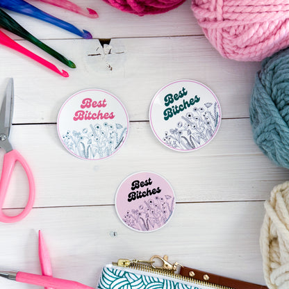 Best B!tches Flowers Premium Vinyl Sticker, Sassy Twisty Humour, Boundary Setting Funny