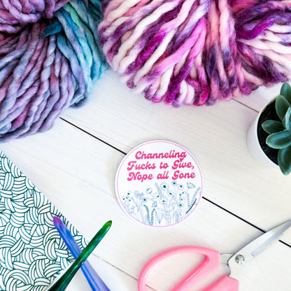 Channeling F@cks to Give Premium Vinyl Sticker, Sassy Twisty Humour, Boundary Setting Funny