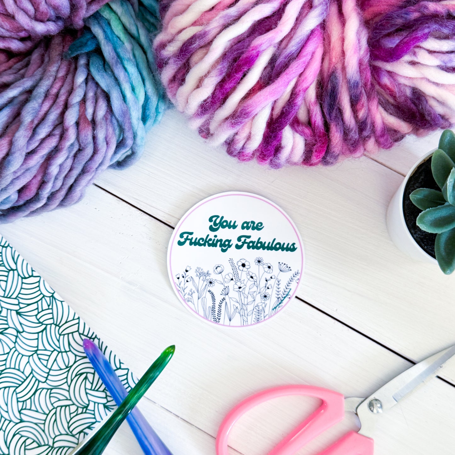 You Are Fabulous Flowers Premium Vinyl Sticker, Sassy Twisty Humour, Boundary Setting Funny