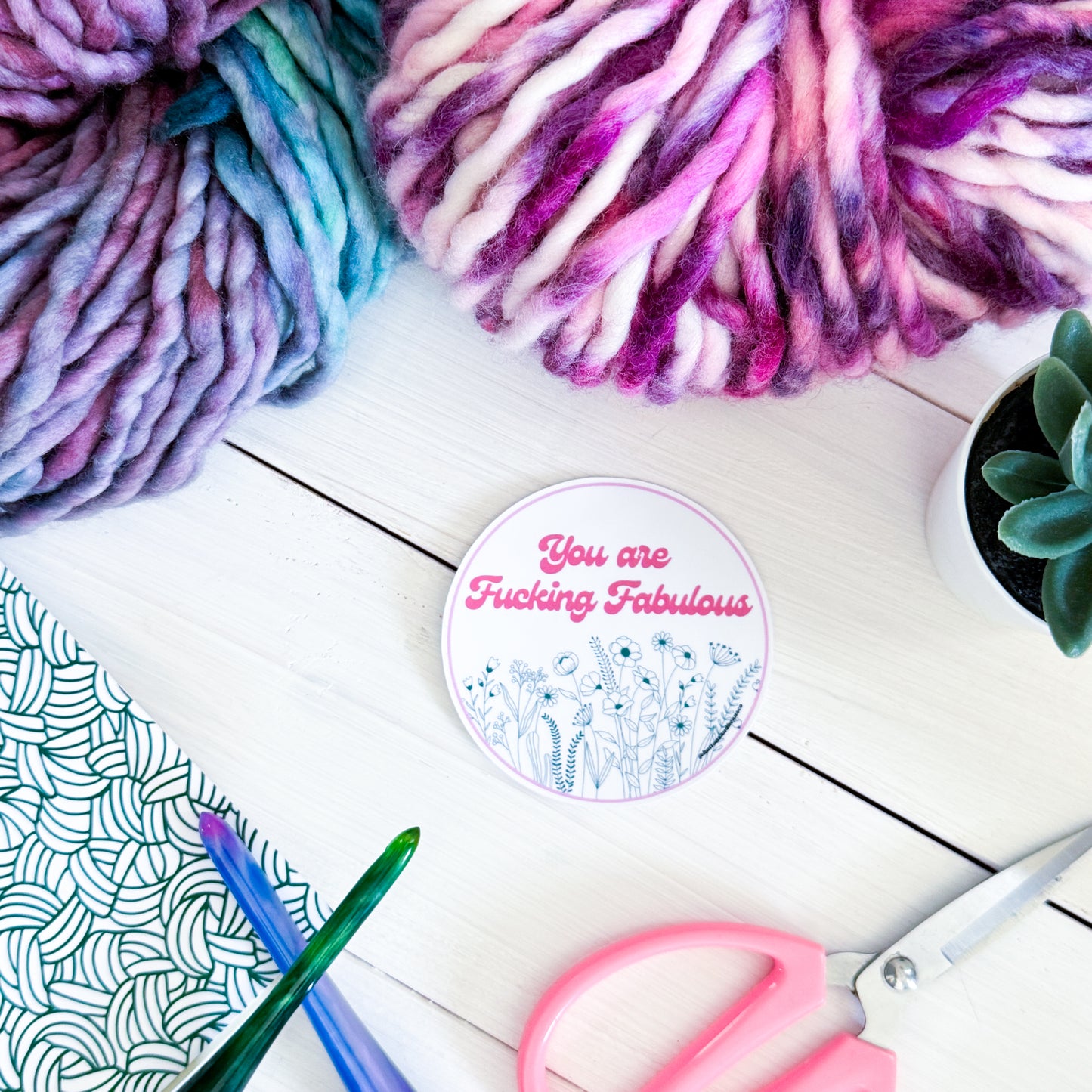 You Are Fabulous Flowers Premium Vinyl Sticker, Sassy Twisty Humour, Boundary Setting Funny