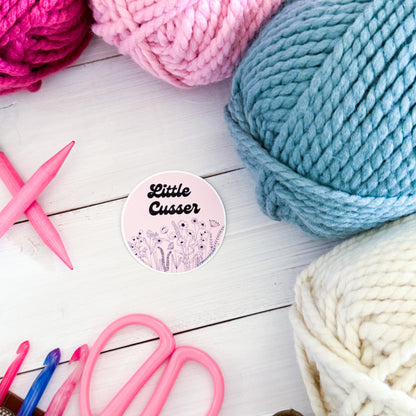 Little Cusser, Flowers Premium Vinyl Sticker, Sassy Twisty Humour, Boundary Setting Funny