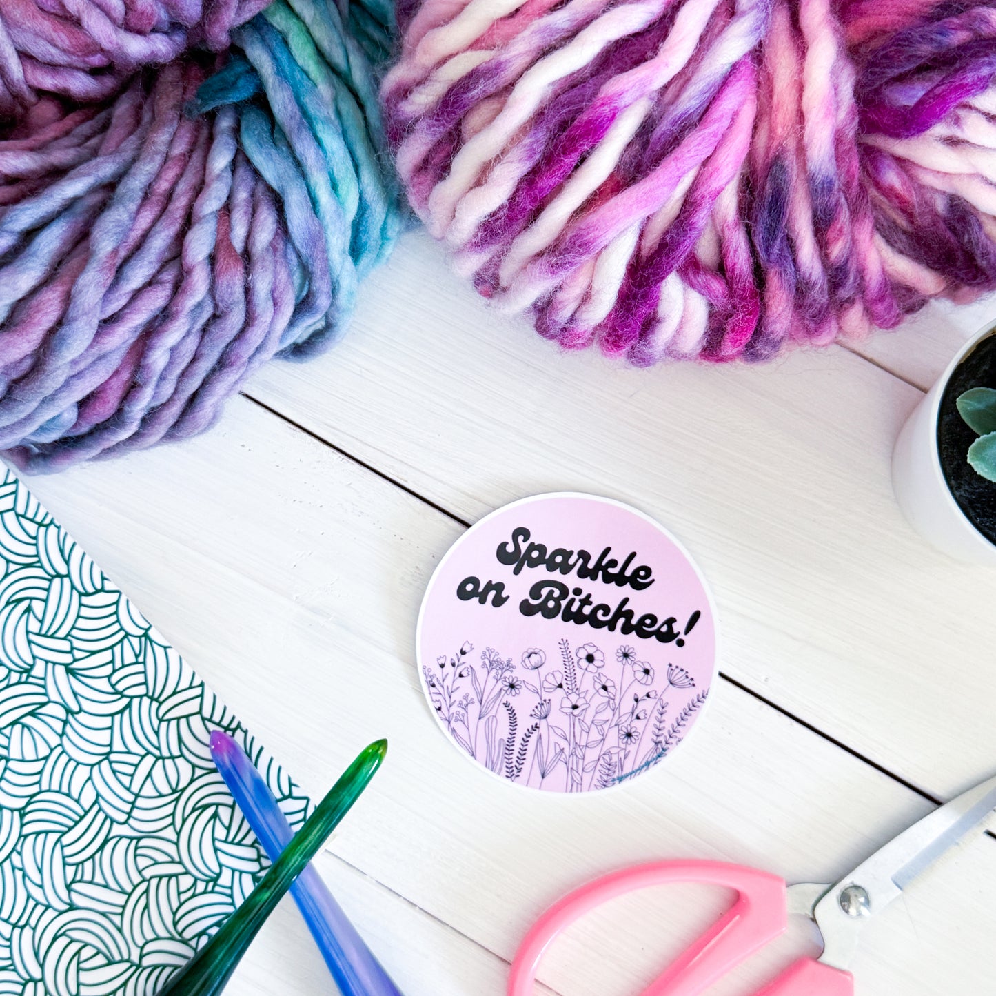 Sparkle on B!tches Flowers Premium Vinyl Sticker, Sassy Twisty Humour, Boundary Setting Funny
