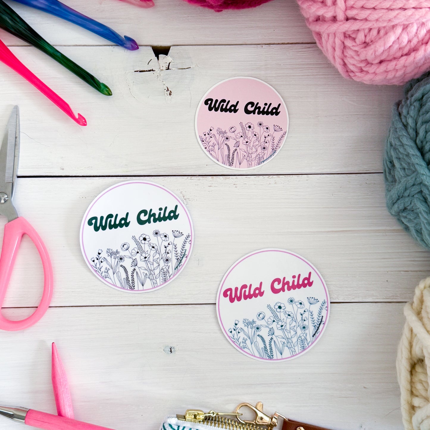 Wild Child Flowers Premium Vinyl Sticker, Sassy Twisty Humour, Boundary Setting Funny
