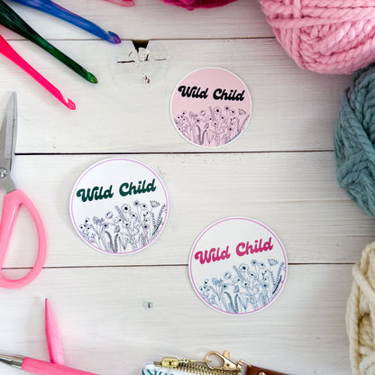 Wild Child Flowers Premium Vinyl Sticker, Sassy Twisty Humour, Boundary Setting Funny