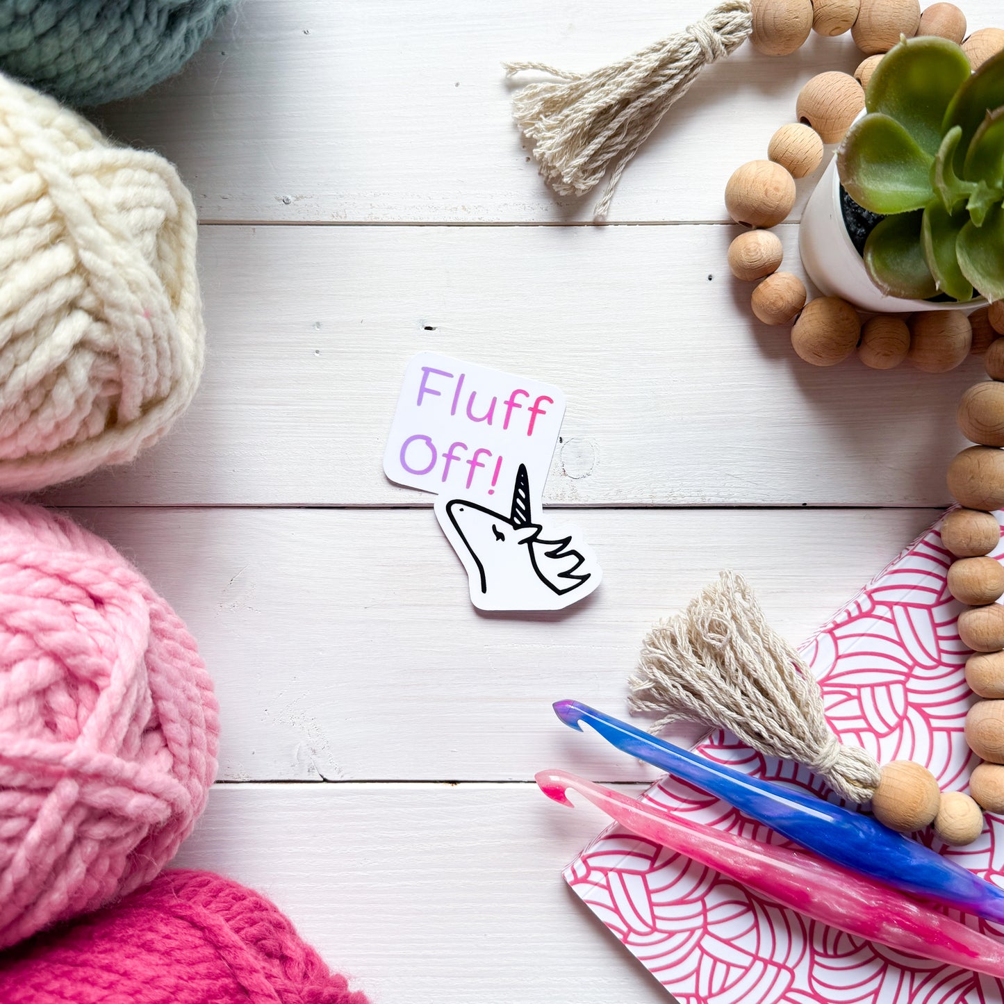 Fluff Off! Sassy Pets Premium Vinyl Sticker, Punny animal Lover Gift, Sassy Humour