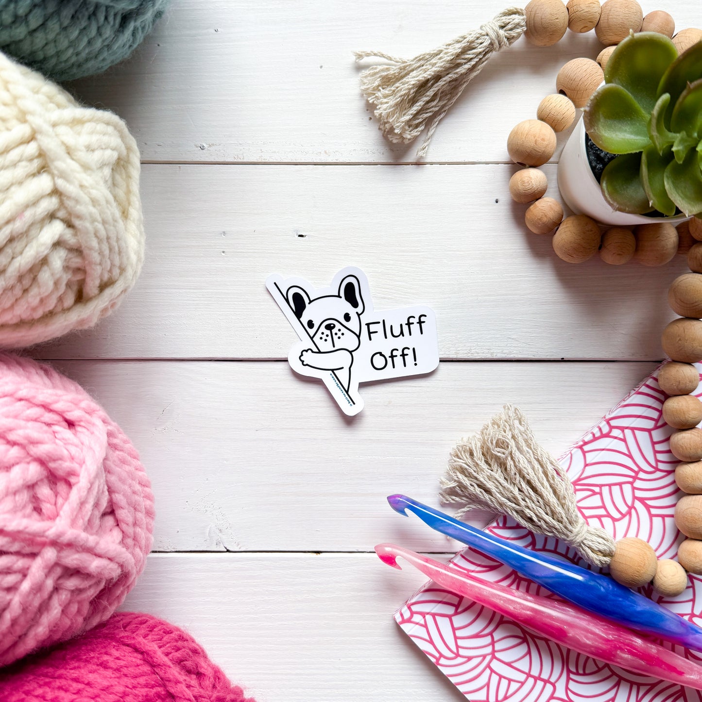 Fluff Off! Sassy Pets Premium Vinyl Sticker, Punny animal Lover Gift, Sassy Humour