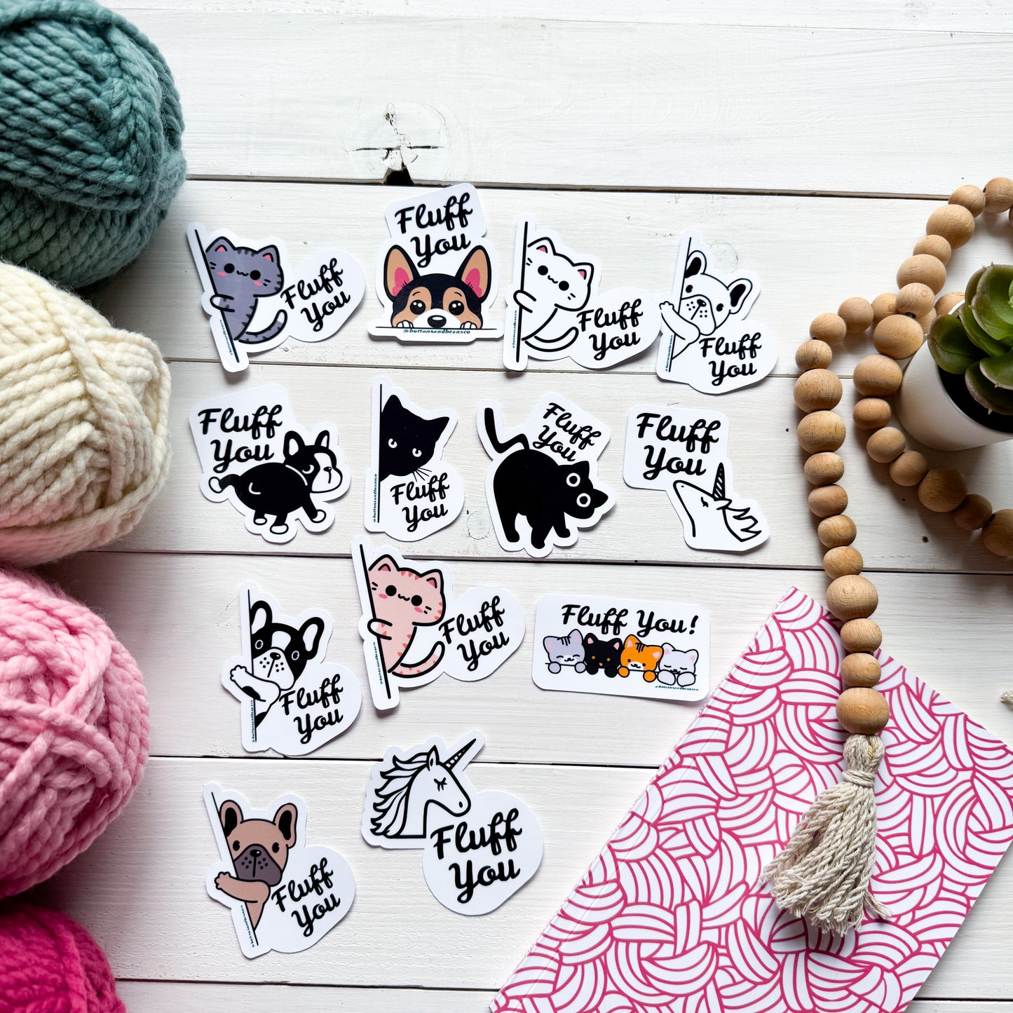 Fluff You! Sassy Pets Premium Vinyl Sticker, Punny animal Lover Gift, Sassy Humour