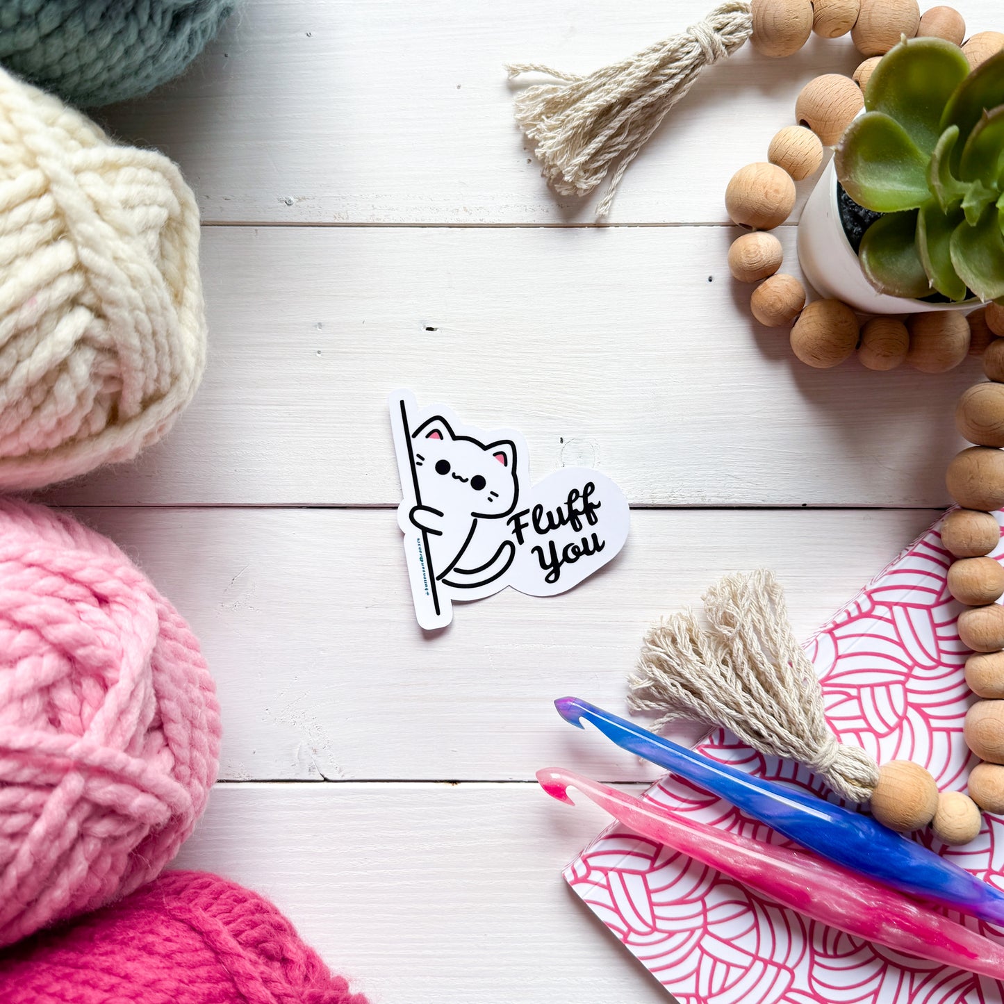 Fluff You! Sassy Pets Premium Vinyl Sticker, Punny animal Lover Gift, Sassy Humour