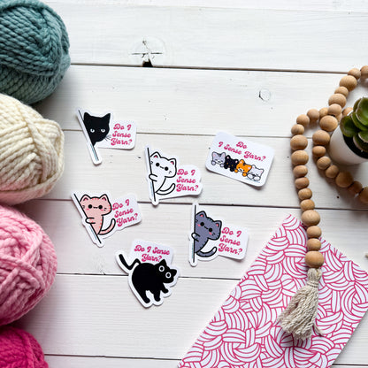 Do I sense Yarn? Sassy Pets Premium Vinyl Sticker, Crochet, Knit Gift, Sassy Humour