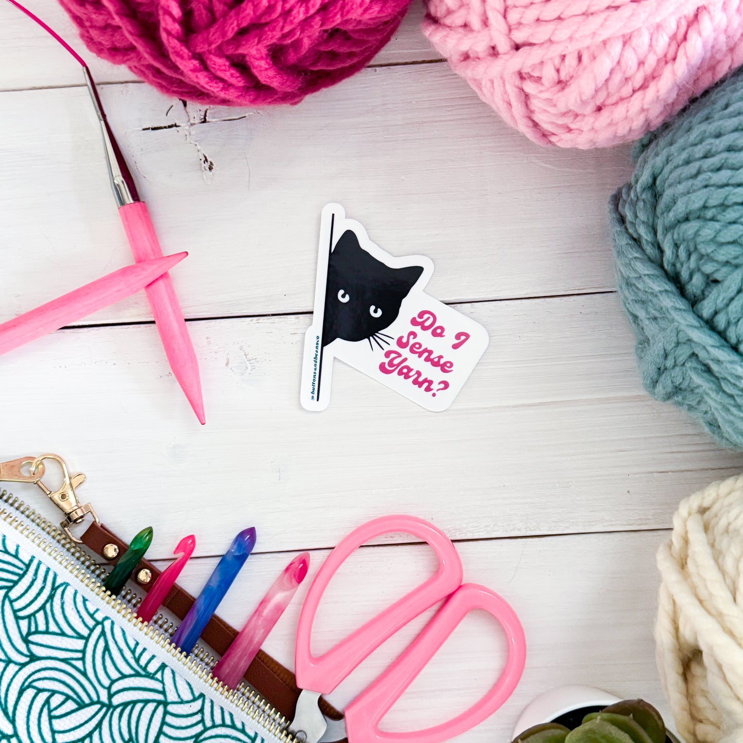 Do I sense Yarn? Sassy Pets Premium Vinyl Sticker, Crochet, Knit Gift, Sassy Humour