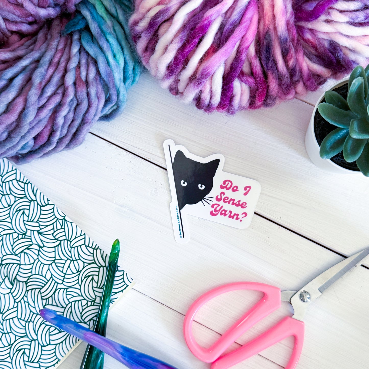 Do I sense Yarn? Sassy Pets Premium Vinyl Sticker, Crochet, Knit Gift, Sassy Humour