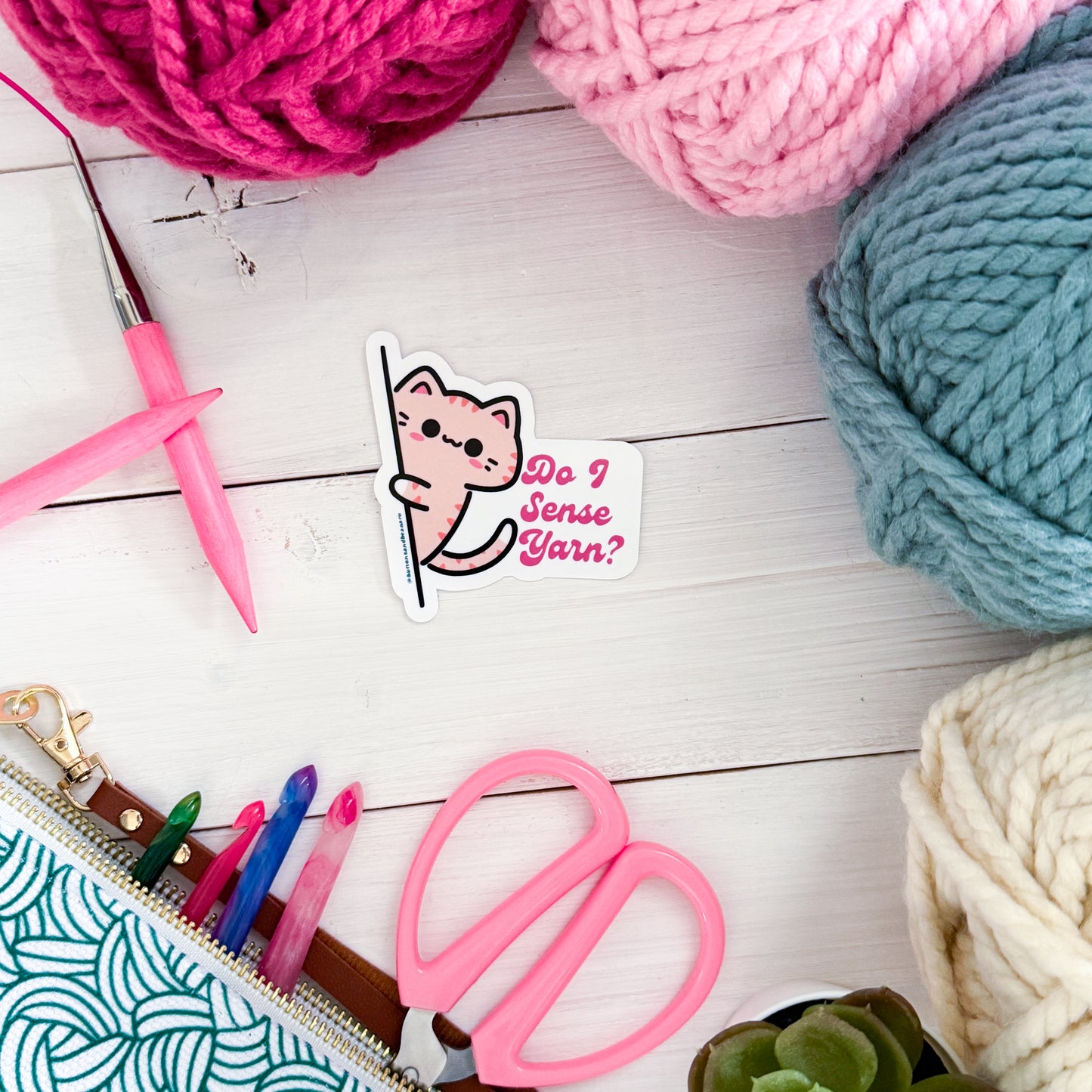 Do I sense Yarn? Sassy Pets Premium Vinyl Sticker, Crochet, Knit Gift, Sassy Humour