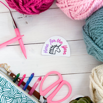 Here for the Yarn? Sassy Pets Premium Vinyl Sticker, Crochet, Knit Gift, Sassy Humour