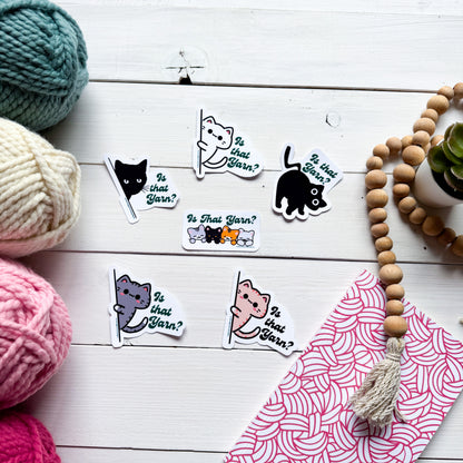 Is that Yarn? Sassy Pets Premium Vinyl Sticker, Punny animal Lover Gift, Sassy Humour