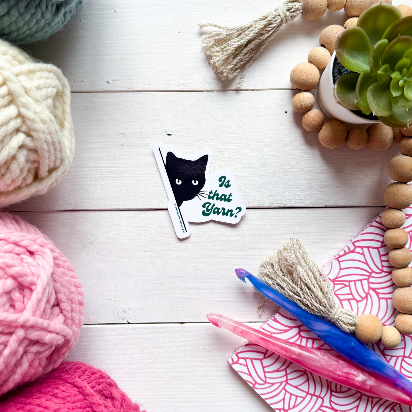 Is that Yarn? Sassy Pets Premium Vinyl Sticker, Punny animal Lover Gift, Sassy Humour