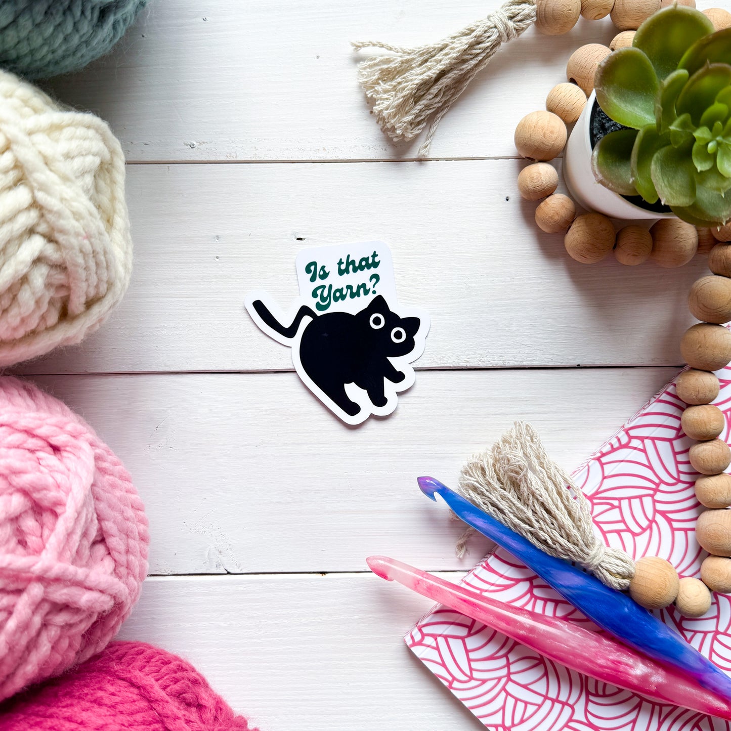 Is that Yarn? Sassy Pets Premium Vinyl Sticker, Punny animal Lover Gift, Sassy Humour