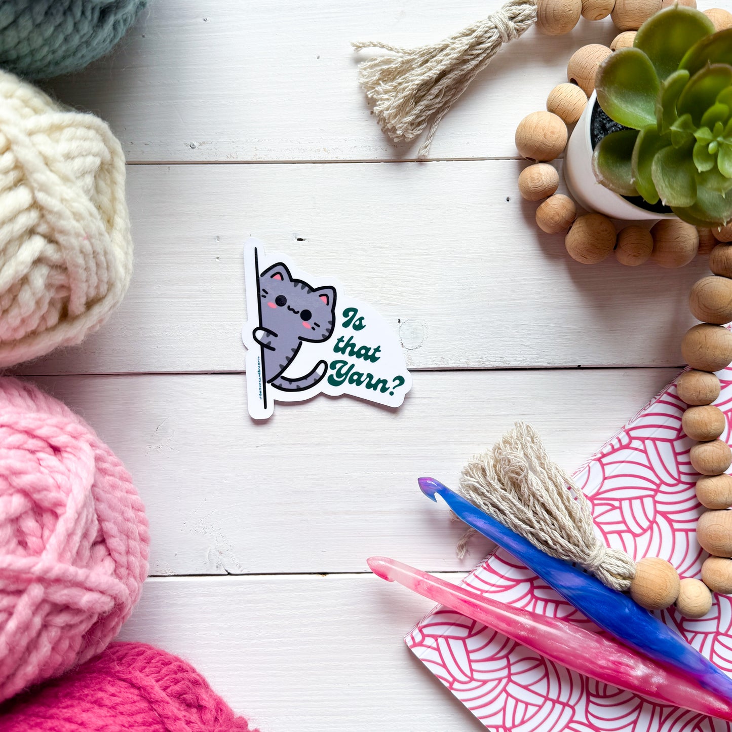 Is that Yarn? Sassy Pets Premium Vinyl Sticker, Punny animal Lover Gift, Sassy Humour