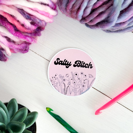 Salty B!tch, Flowers Premium Vinyl Sticker, Sassy Twisty Humour, Boundary Setting Funny