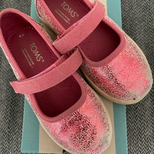 Tiny Toms Size 9T, Mary Jane Pink Velcro Kids Sneakers, Runners, Shoes, Sparkle Kids > Shoes > Sneakers 20 $ Buttons & Beans Co.