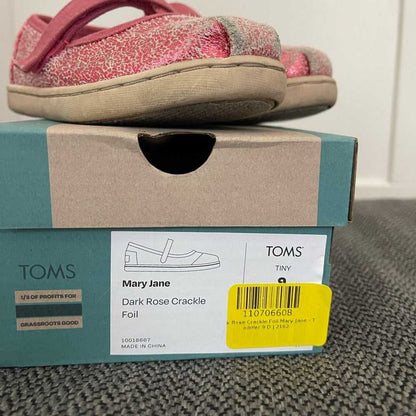 Tiny Toms Size 9T, Mary Jane Pink Velcro Kids Sneakers, Runners, Shoes, Sparkle Kids > Shoes > Sneakers 20 $ Buttons & Beans Co.