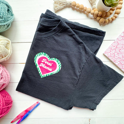 Feral Mama TShirt, Mama Apparel and Clothing, Funny, Yarn and Fibre Enthusiast Gift, Knitting Crocheting Apparel, Parenting Humour