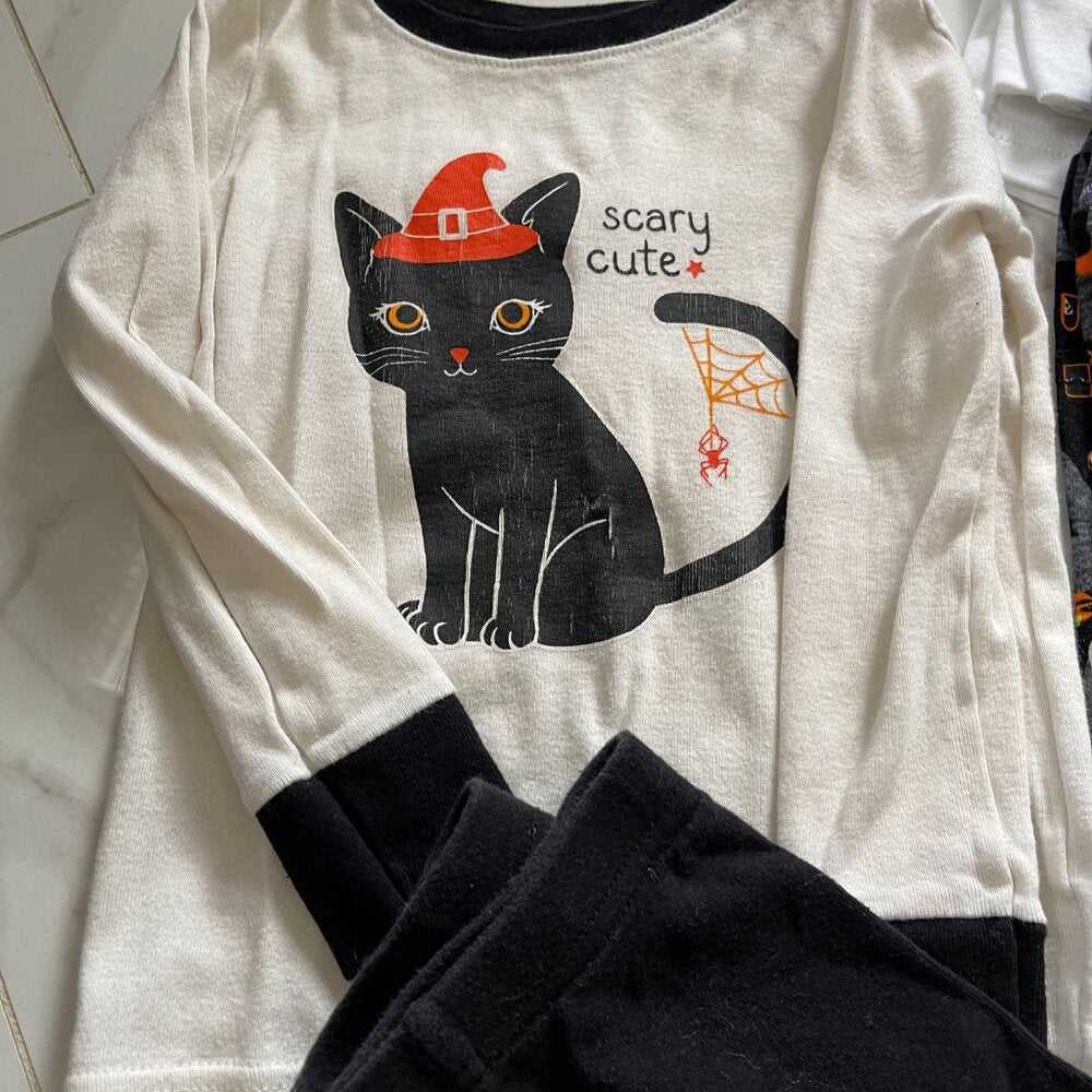 Unisex Cat, Witch, Cute Pj's, Pajamas, Halloween Kids > Pajamas > Pajama Sets 9 $ Buttons & Beans Co.