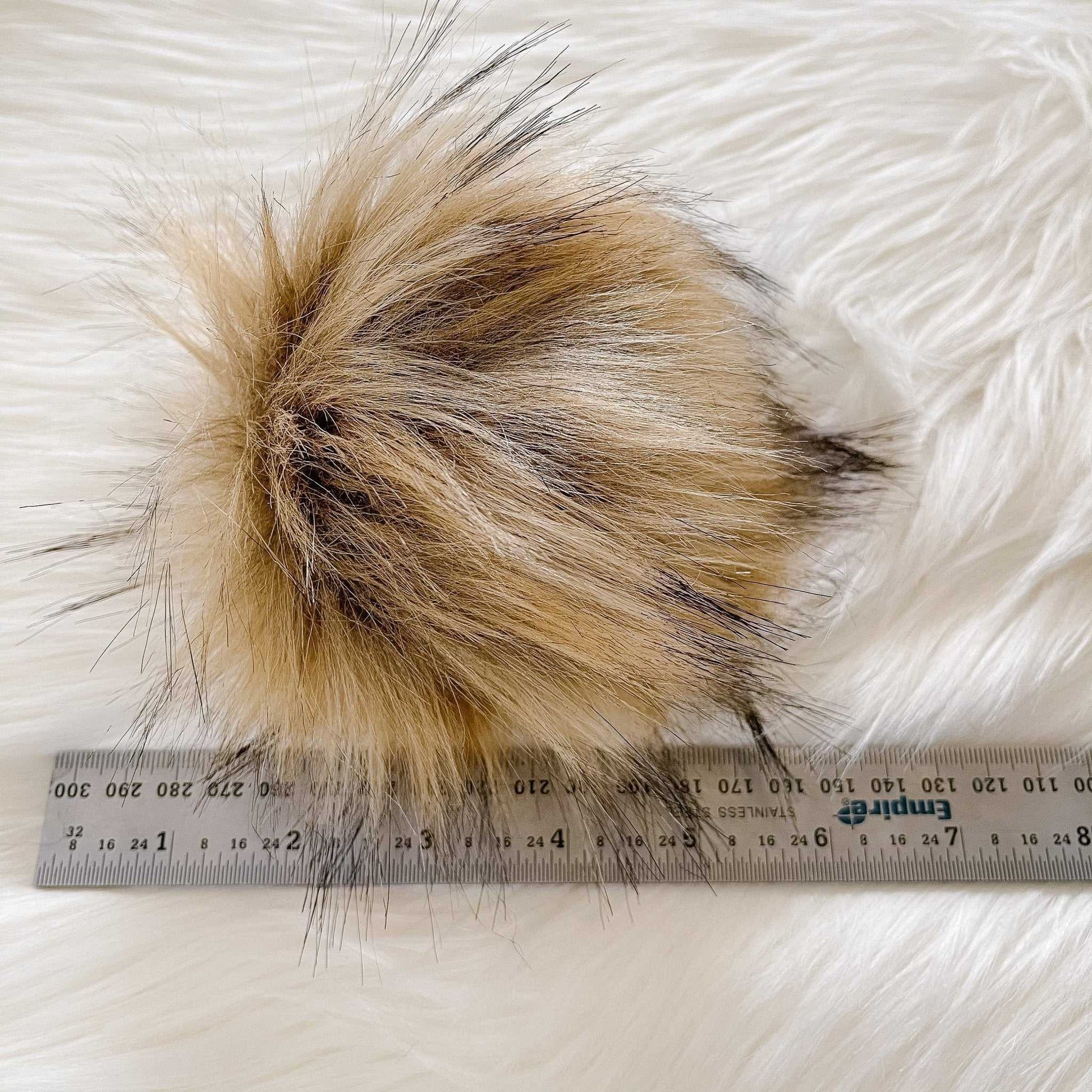 Wildcat Luxury Faux Fur Pompom | Brown, Natural Tie, Button or Snap Pom pom Pom Poms 7 $ Buttons & Beans Co.