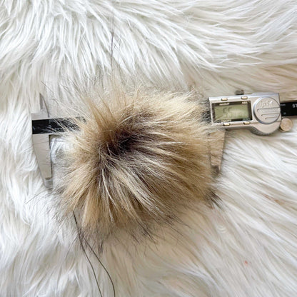 Wildcat Luxury Faux Fur Pompom | Brown, Natural Tie, Button or Snap Pom pom Pom Poms 7 $ Buttons & Beans Co.