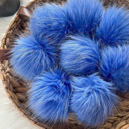 Winterfell Blue | Luxury Faux fur Pom Pom | Ties, Buttons or Snap Pompom Pom Poms 7 $ Buttons & Beans Co.