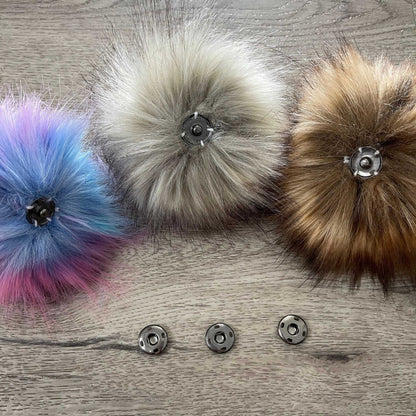 Winterfell Blue | Luxury Faux fur Pom Pom | Ties, Buttons or Snap Pompom Pom Poms 7 $ Buttons & Beans Co.