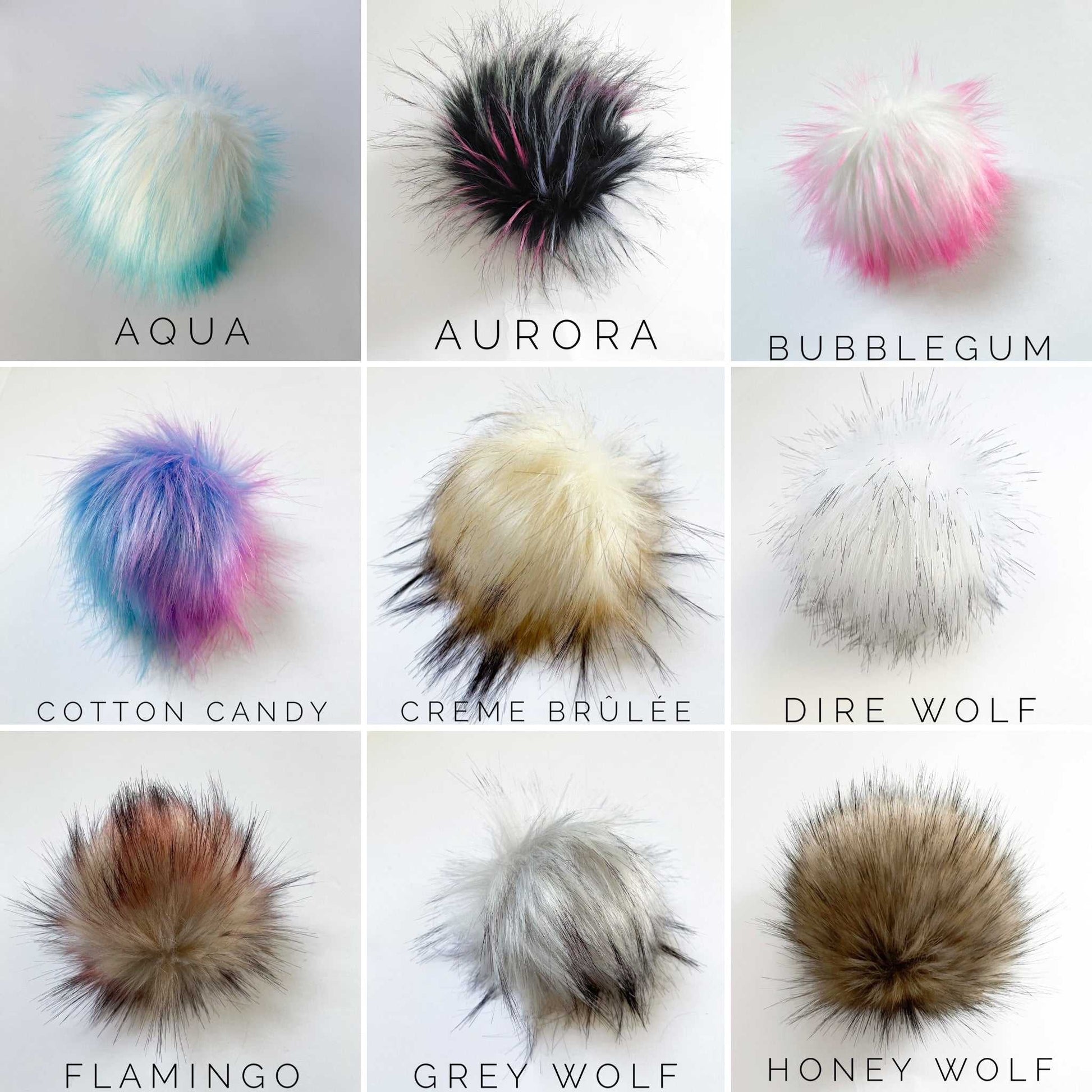 Winterfell Blue | Luxury Faux fur Pom Pom | Ties, Buttons or Snap Pompom Pom Poms 7 $ Buttons & Beans Co.