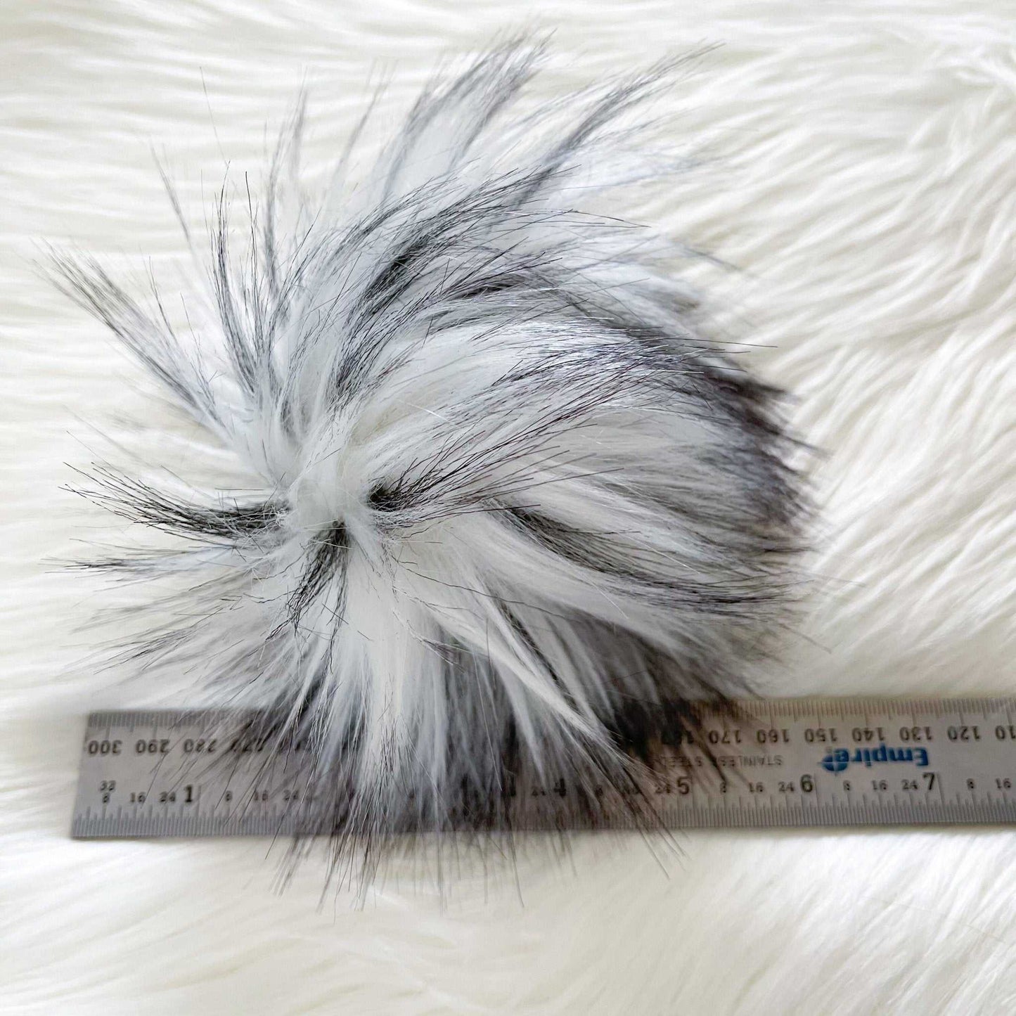 Wolf | White and Black Luxury Faux Fur Pom pom | Ties, Buttons and snap Pompom Pom Poms 6 $ Buttons & Beans Co.