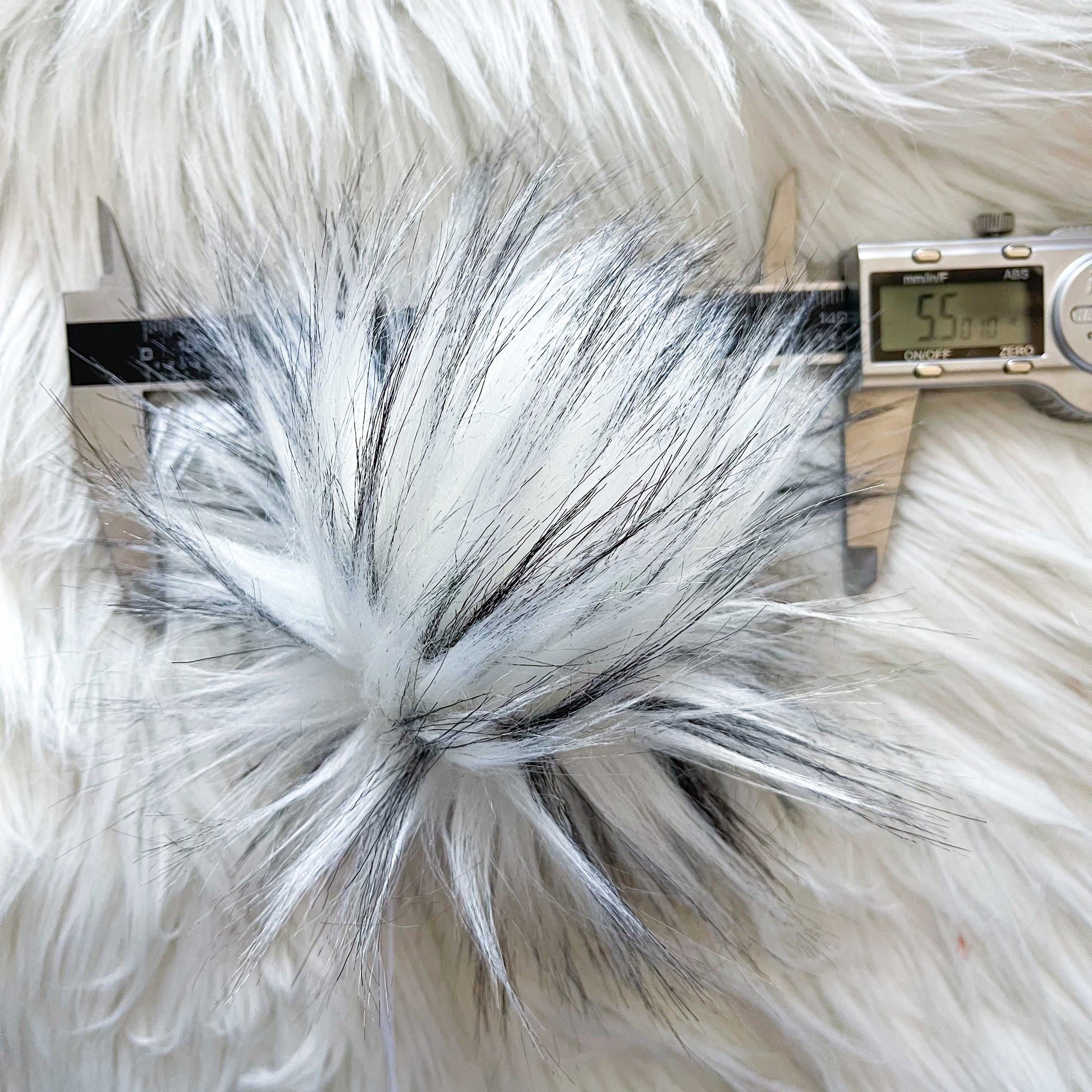 Wolf | White and Black Luxury Faux Fur Pom pom | Ties, Buttons and snap Pompom Pom Poms 6 $ Buttons & Beans Co.