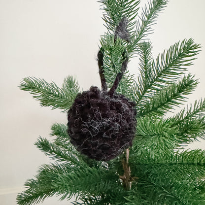Woolly Pom Pom Christmas Ornament | Black