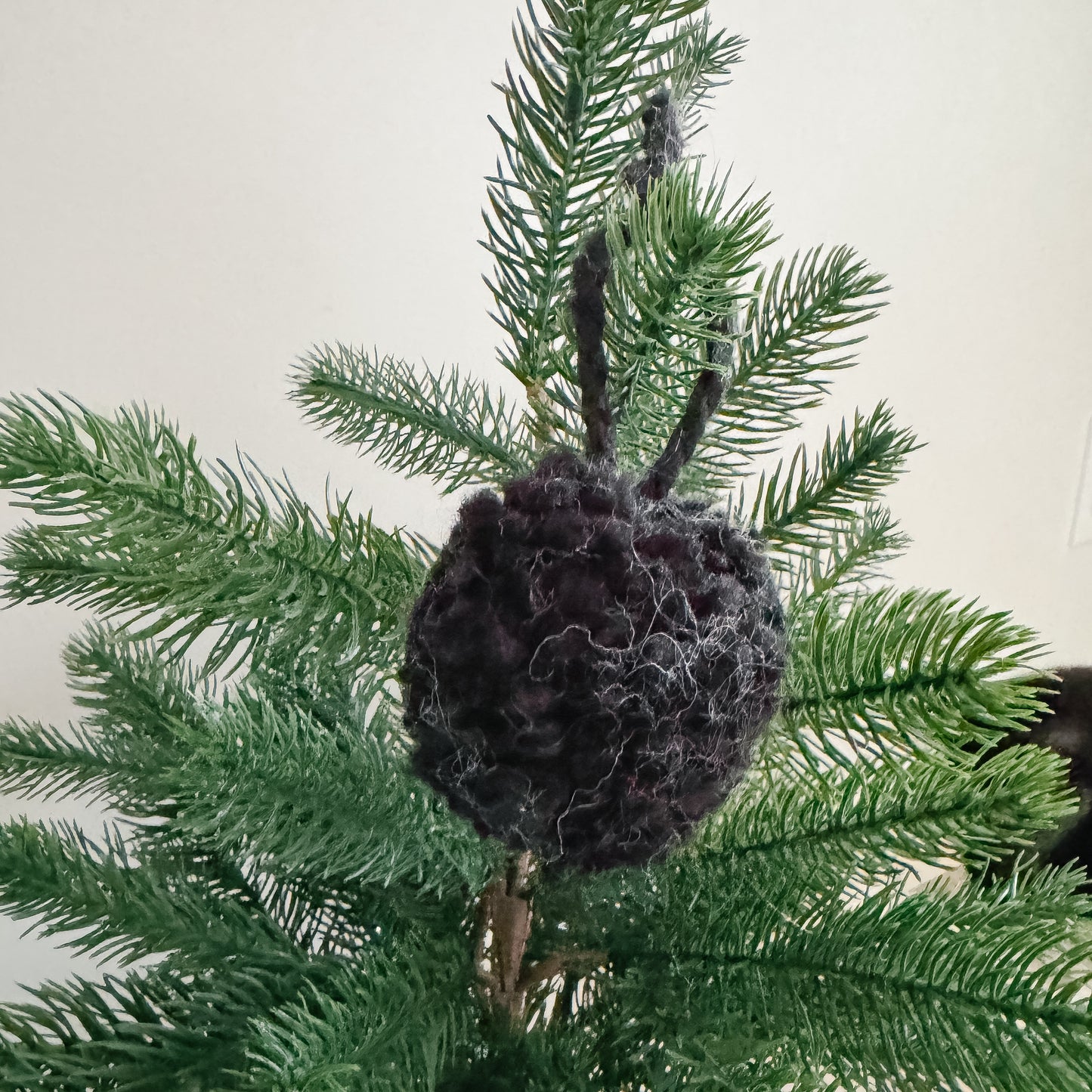 Woolly Pom Pom Christmas Ornament | Black